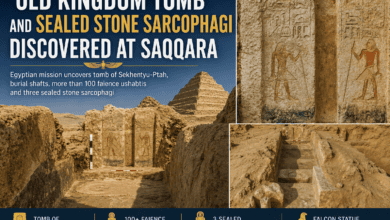 Old Kingdom Tomb and Sealed Stone Sarcophagi Discovered at Sakkara
